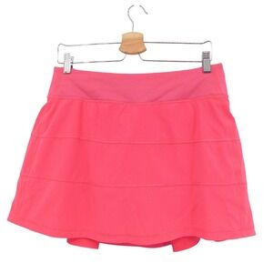 Lululemon Pace Rival Mid-Rise Skirt Long Lip Gloss Pink Skort W8AC7T Size 8‎